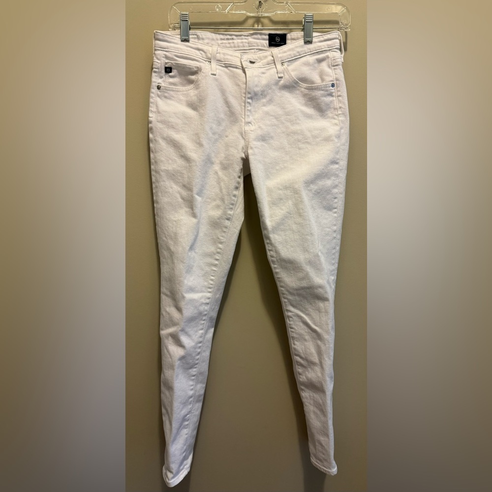 AG white Prima white jeans, mid rise